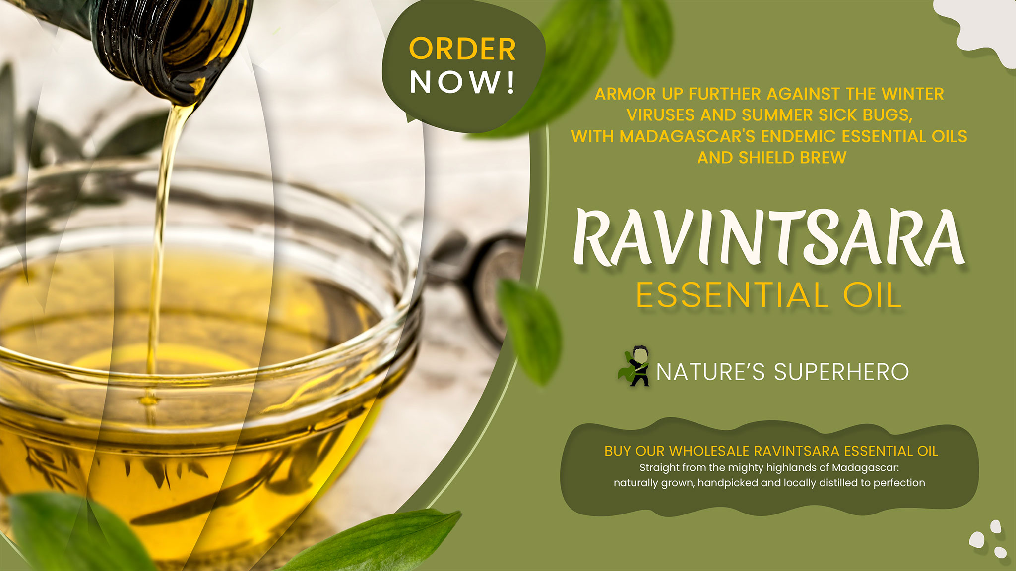 Buy wholesale Organic Ravintsara Essential Oil - 30 ml.